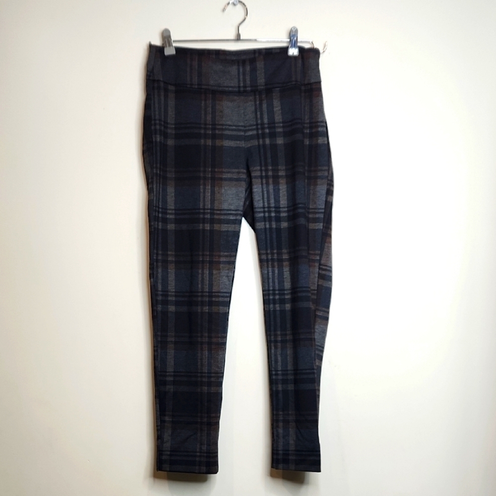 Zac‎ & Rachel Black and Gray Plaid Leggings